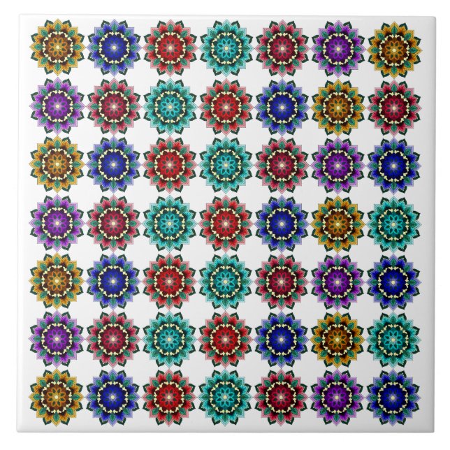 Azulejo Mandala en varios colores (Frente)