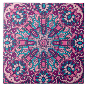 Azulejo Mandala festiva de Boho
