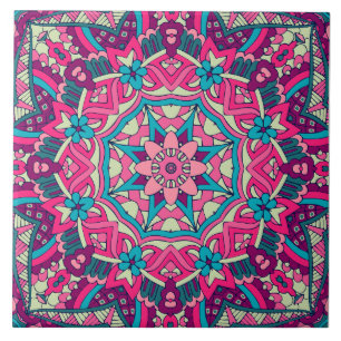 Azulejo Mandala festiva de Boho