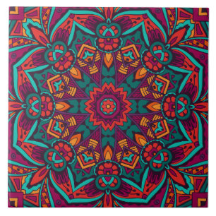 Azulejo Mandala festiva de Boho