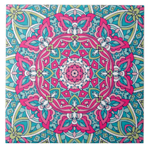 Azulejo Mandala festiva de Boho