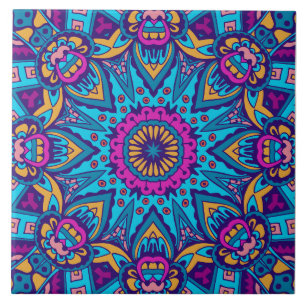 Azulejo Mandala festiva de Boho