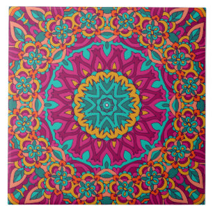Azulejo Mandala festiva de Boho