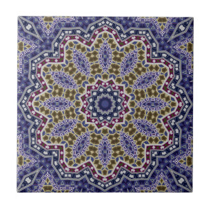 Azulejo Mandala folclórica abstracta etno ornamental trad
