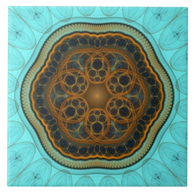 Azulejo Mandala fractal armónica (Frente)