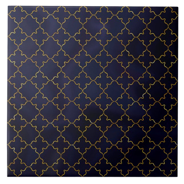 Azulejo mandala,gold,baroque,elegant ceramic tile (Frente)