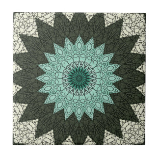 Azulejo Mandala Kaleidoscope en verde y azul