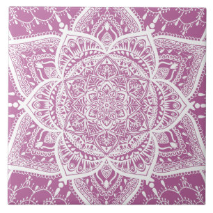 Azulejo Mandala morada y blanca - Loergans en el trébol
