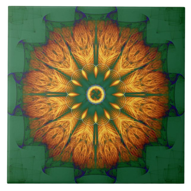 Azulejo Mandalá Naranja (Frente)