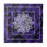 Azulejo Mandala negra violeta moderna<br><div class="desc">Mandala negra violeta moderna</div>