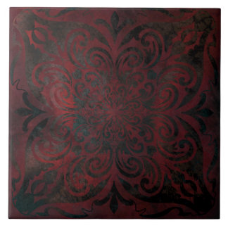 Azulejo mandala negro romántico elegante