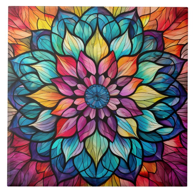 Azulejo Mandala Stained Glass  (Frente)