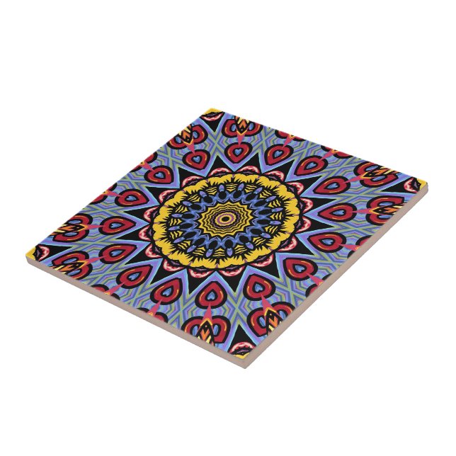 Azulejo Mandala Trippy Retro Hippie Boho Moda Bohemias (Lado)