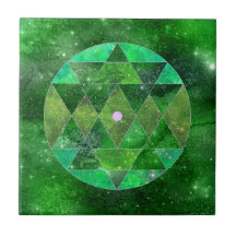 Mandala verde celta Galaxia Boho Geometría sagrada