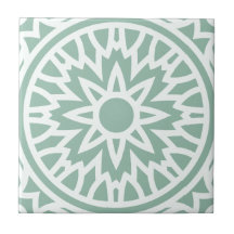 Mandala verde y blanca