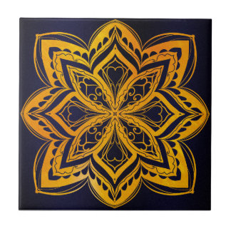 Azulejo Mandala,zen,sacred geometric ,chakra, gold,elegant