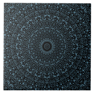 Azulejo Mandalas de Baby Blue con delicada simetría