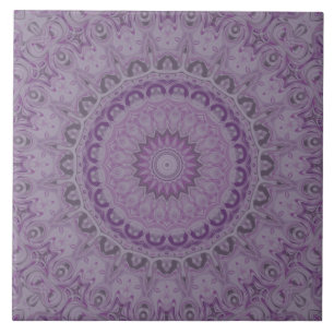 Azulejo Mandalas de ensueño en acuarela en tonos de púrpur