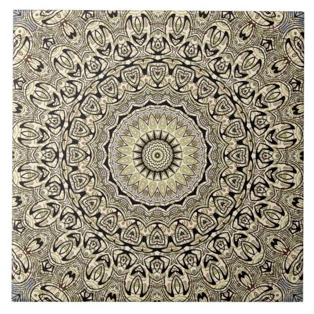 Azulejo Mandalas de tonos terrosos Patrones geométricos in (Frente)