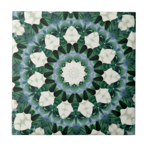 Azulejo Mandalas Sacramento Verde y Azul Cerúleo