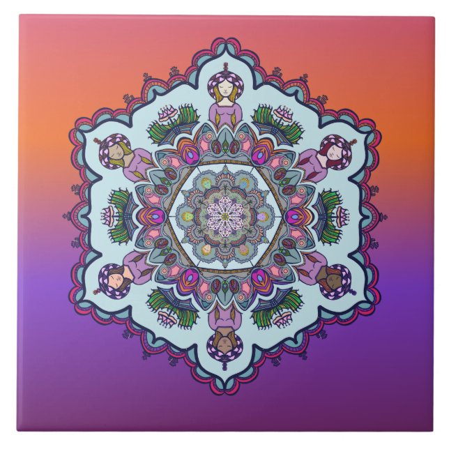 Azulejo Mandela Design Ceramic Tile (Frente)