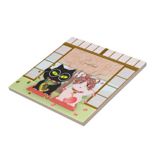 Azulejo Maneki Neko Lucky Poiluna Cerámica