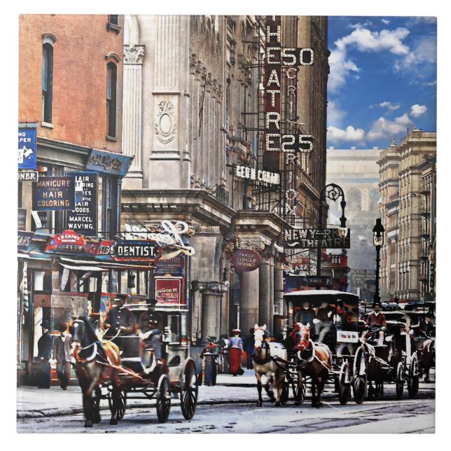 Azulejo Manhattan NY – Long Acre Square Nueva York c1905 (Frente)