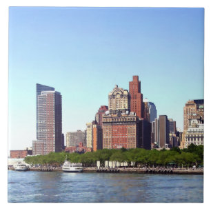 Azulejo Manhattan NY - Manhattan Skyline en un día despeja