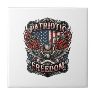 Azulejo Manillares de libertad patriótica Motociclista Lib