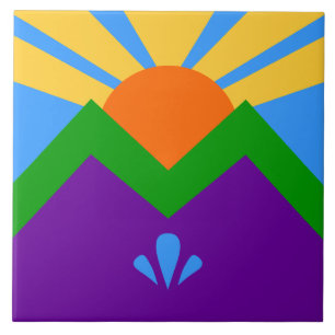 Azulejo Manitou Springs Flag Tile