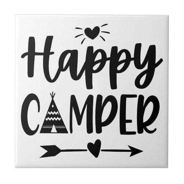 Azulejo Mano de granja dejó feliz boho tribal de camper (Frente)
