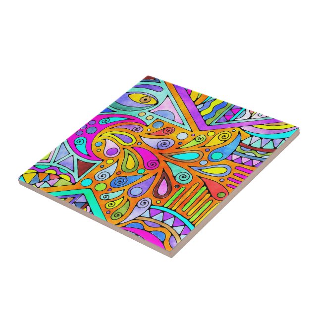 Azulejo Mano dibujada por EDDArt - Blah Blah 1 (Lado)