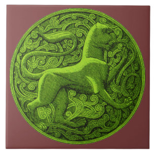Azulejo manticore en verde