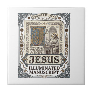 Azulejo Manuscrito de Jesús Fe Católica Vintage