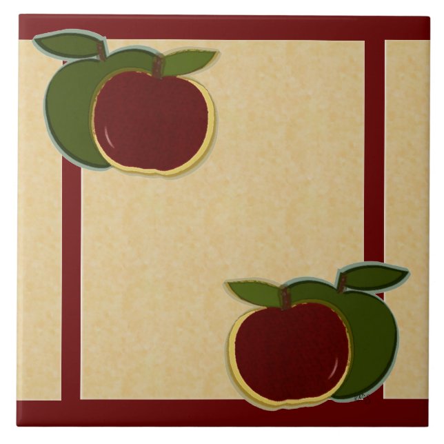 Azulejo Manzanas pintadas (foe/arándano) (Frente)