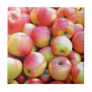 Azulejo Manzanas rojas y amarillas frescas