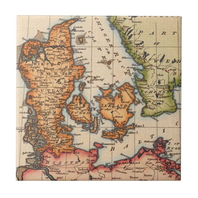 Azulejo Mapa antiguo antiguo inspirado (10) (Frente)