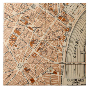 Azulejo Mapa antiguo de Burdeos Francia