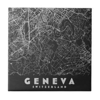 Azulejo Mapa antiguo de Ginebra Suiza