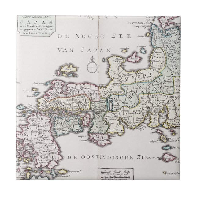 Azulejo Mapa antiguo de Japón el | 1769 (Frente)