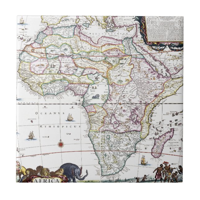 Azulejo Mapa de África el | 1696 (Frente)