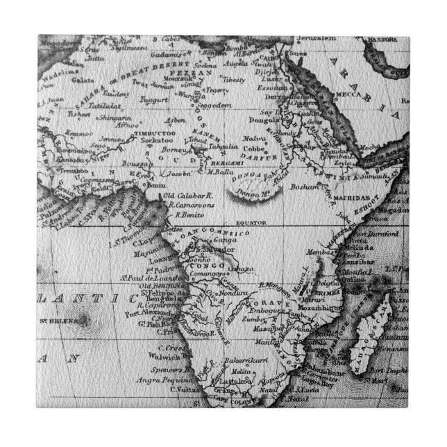 Azulejo Mapa de África el | grabado por Thomas Stirling (Frente)