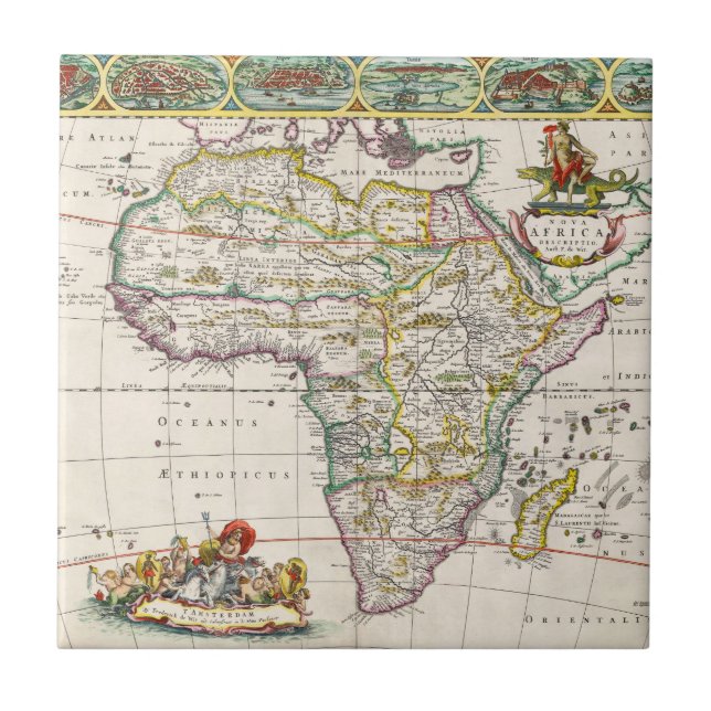Azulejo Mapa de África el | Nova África (Frente)