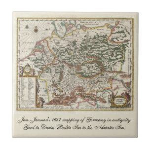 Azulejo Mapa de Alemania de época del mar Báltico