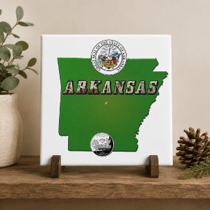 Azulejo Mapa de Arkansas, Sello y Cuarto Falso del Estado