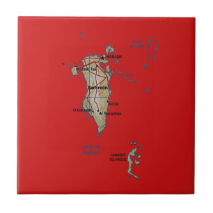 Azulejo Mapa de Bahrein en mosaico