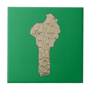 Azulejo Mapa de Benín en mosaico