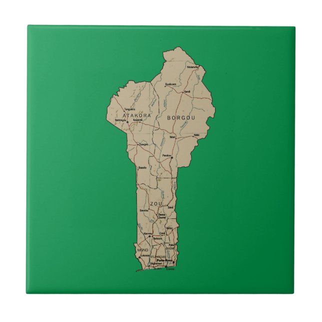 Azulejo Mapa de Benín en mosaico (Frente)