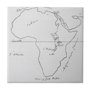 Azulejo Mapa de bosquejo de África