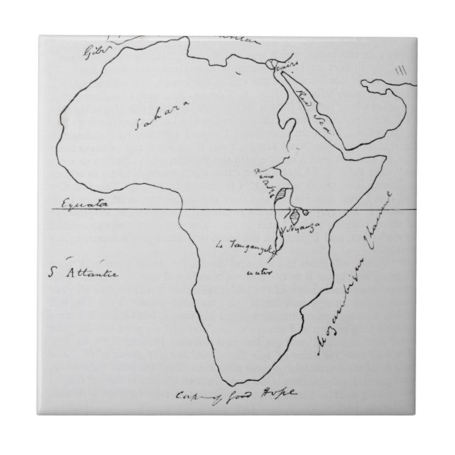 Azulejo Mapa de bosquejo de África (Frente)
